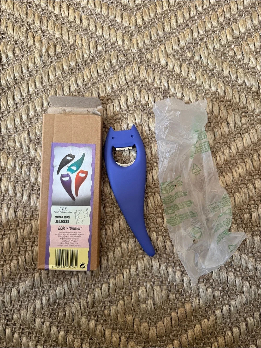 Alessi Diabolix Blue Bottle Opener